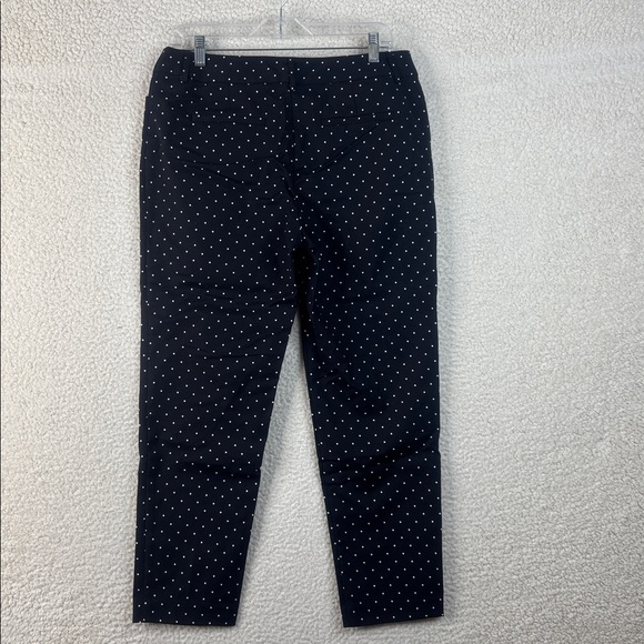 NWOT Liz Claiborne Womens EMMA Black White Dot Straight Mid Rise Pants Size 8 - Picture 8 of 11